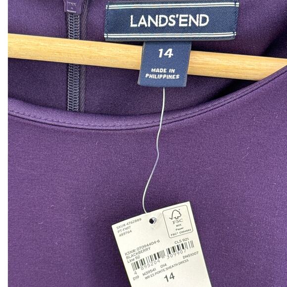 Lands End Blackberry Purple Sheath Dress With Pockets Women 14 - Picture 3 of 7